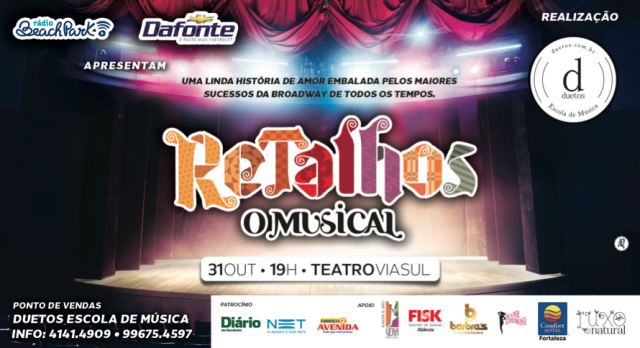 Retalhos, o Musical dia 31/10 no Teatro ViaSul